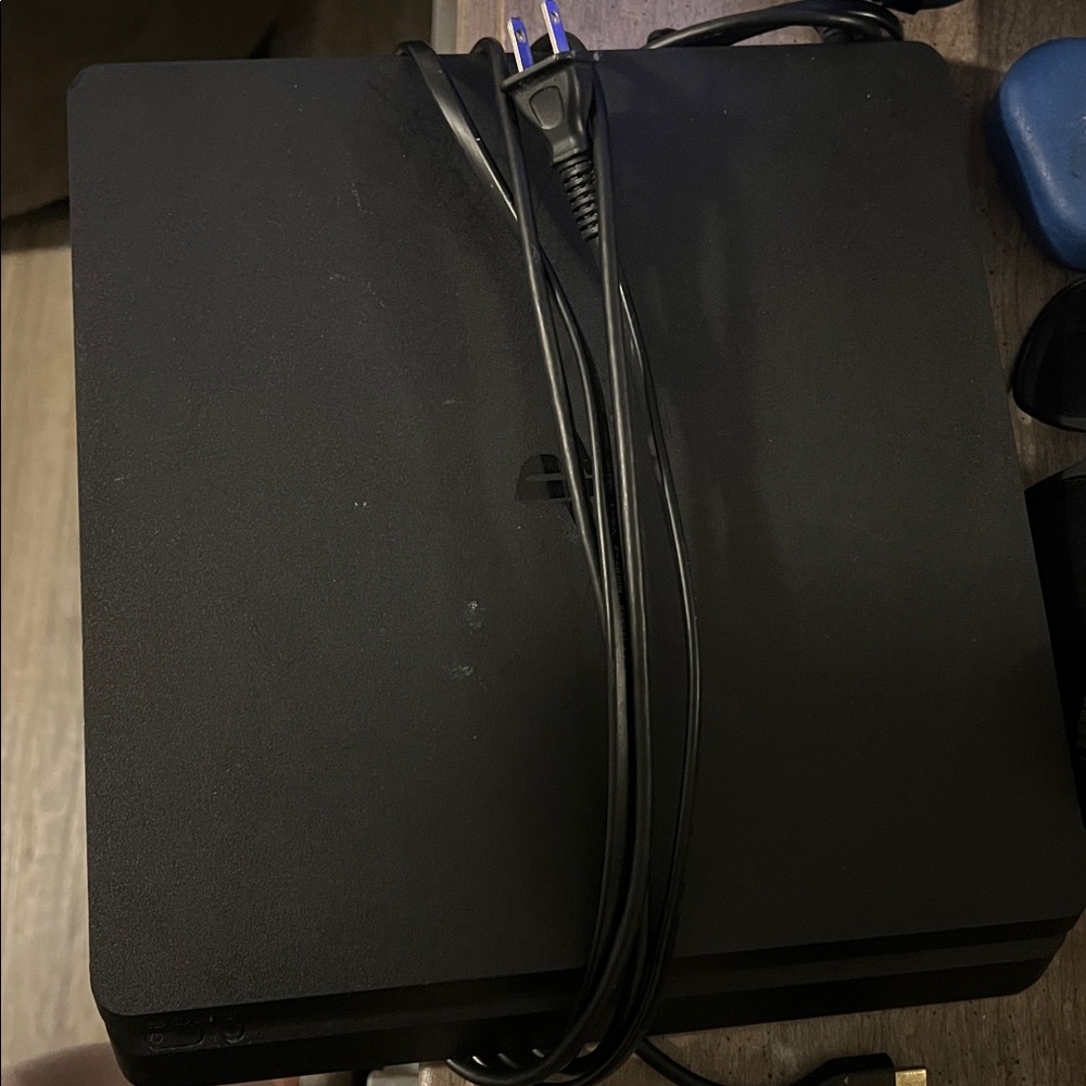 Black Gaming Console with Cables